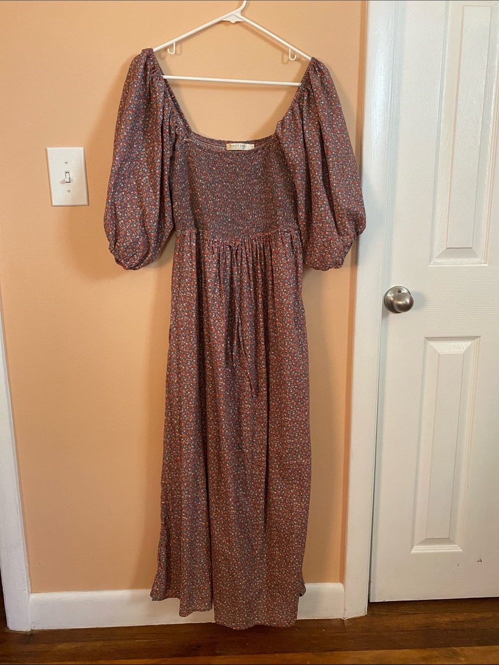 Christy Dawn smocked Puff-Sleeve Maxi Dress